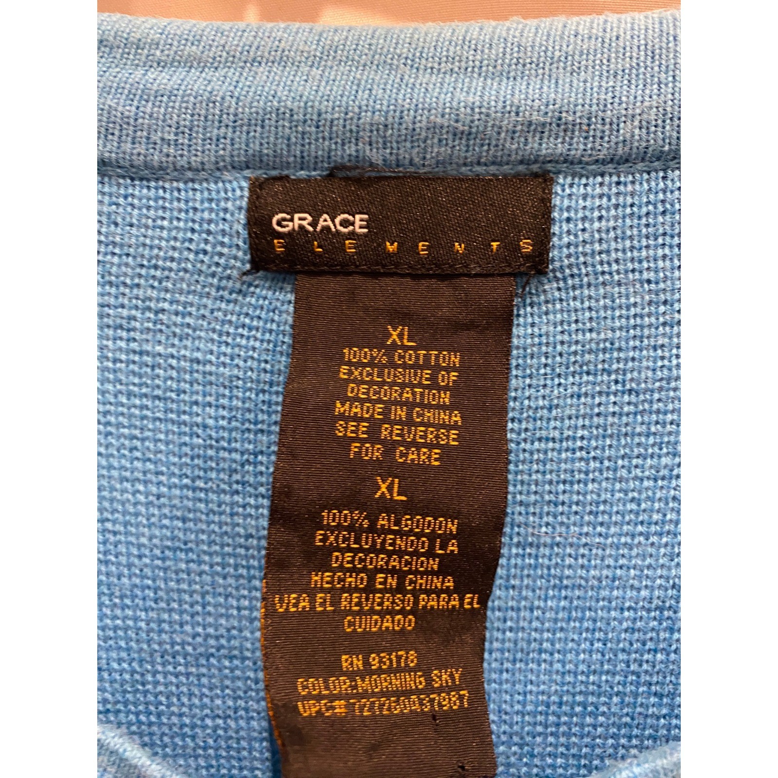 Grace Elements Blue Knit Button Front 3/4 Sleeve … - image 2