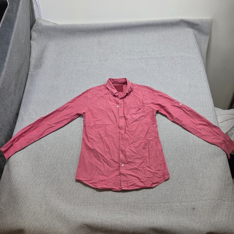 Castro Men Button-Up Shirt Mens Size Medium Pink Collared Casual Long Sleeve