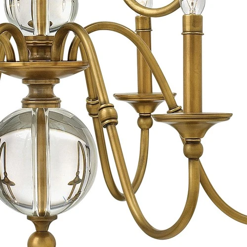 Hinkley Lighting 4958 9 Light 2 Tier Candle Style Chandelier - Brass - Picture 4 of 5