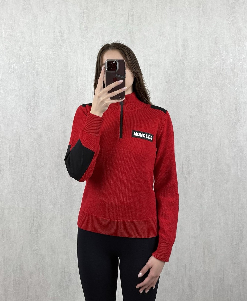 Moncler Maglia Tricot Collo Alto Kids 1/4 Zip Wool Sweater