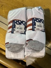 6 Pair Men's Heavy Duty White Work Socks Cotton Crew Solid Socks Size 10-13