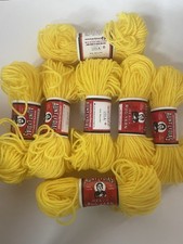 Lot of 7 Aunt Lydia's Heavy Rug Yarn Skeins 510 Yellow 100 Poly 70 Yards Each