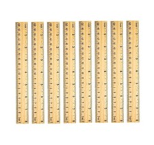 72 Pack Wooden Ruler 8 Inch Rulers Bulk Wood Measuring Ruler Office Ruler 2 S...