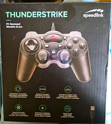 Speedlink Thunderstrike PC Gamepad Schwarz 1,7 m Kabel DirectInput Rapid-Fire
