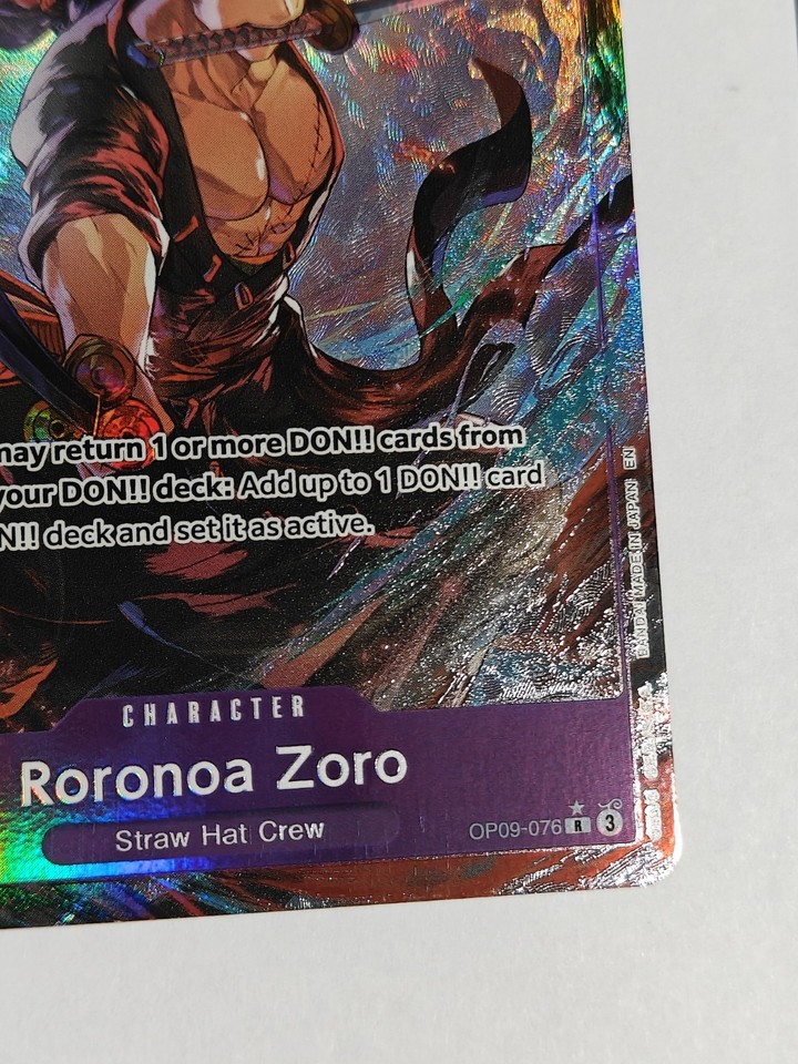 Roronoa Zoro OP09-076 Alt Art PRB02 Vol.2 Reprint One Piece English NM Roronoa Zoro OP09-076 Alt Art PRB02 Vol.2 Reprint One Piece English NM