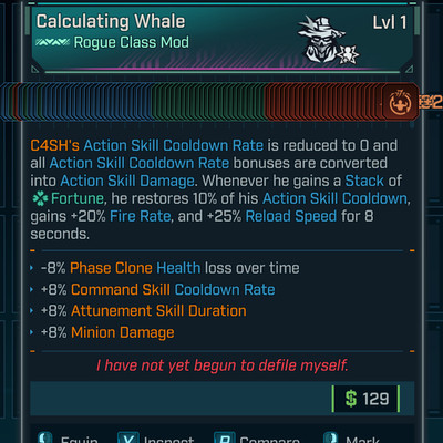 Borderlands 4   MODDED COM   C4SH Whale Class Mod   Level 1   PS PC XBOX STEAM