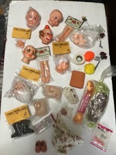 Vintage Doll Heads, Parts, Doll Crafting Lot