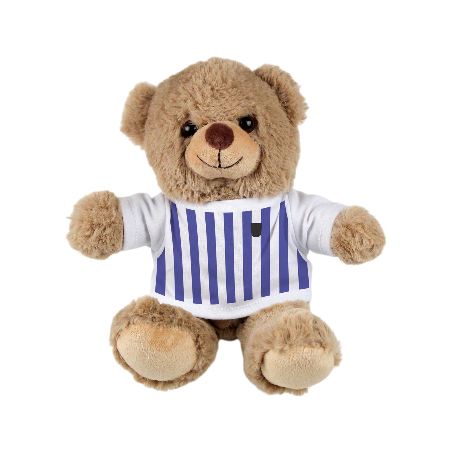 Football Teddy Bear - Light Brown Stuffed Bear Gift with Black & White T-Shirt