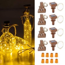 Solar Wine Bottle Lights, 8 Pack 20 LED Solar Powered Cork Lights Waterproof ...