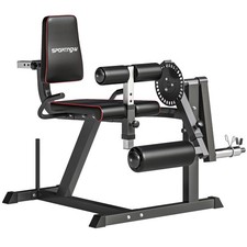 SPORTNOW Macchina Fitness Regolabile per Leg Extension e Leg Curl Nero