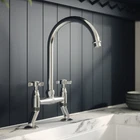 Astini Victoria Traditional Twin Cross Head Bridge Kitchen Mixer Tap