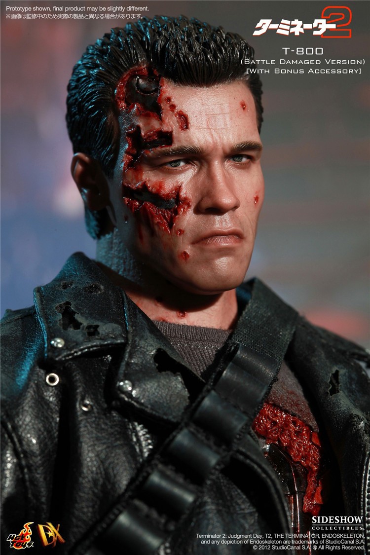 New Hot Toys T800 Battle Damaged DX13 Terminator II Judgement Day