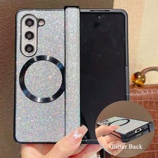 Glitter Magnetic Case for Galaxy Z Fold 3 4 5 6 7 Shockproof Rugged Hinge Cover