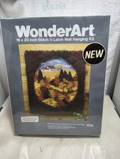 New Wonderart 16" 20" Stitch latch Hook Kit " Autumn Cameo"