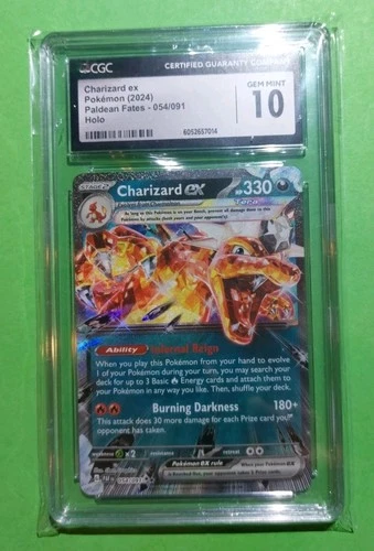 Charizard ex 054/091 SV: Paldean Fates Holo Pokémon, CGC 10 GEM MINT