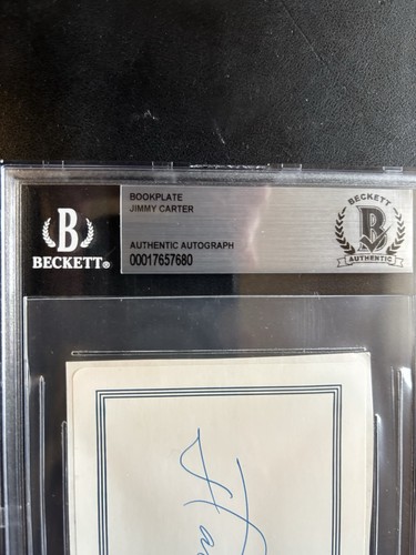 PRÄSIDENT JIMMY CARTER SIGNIERT 3x5 SCHNITT BAS BECKETT AUTHENTISCH PLATTEN AUTO PSA JSA - Bild 3 von 3