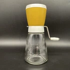 Vintage Federal Housewares Nut Spice Grinder Gold Top White Lid Glass Base USA