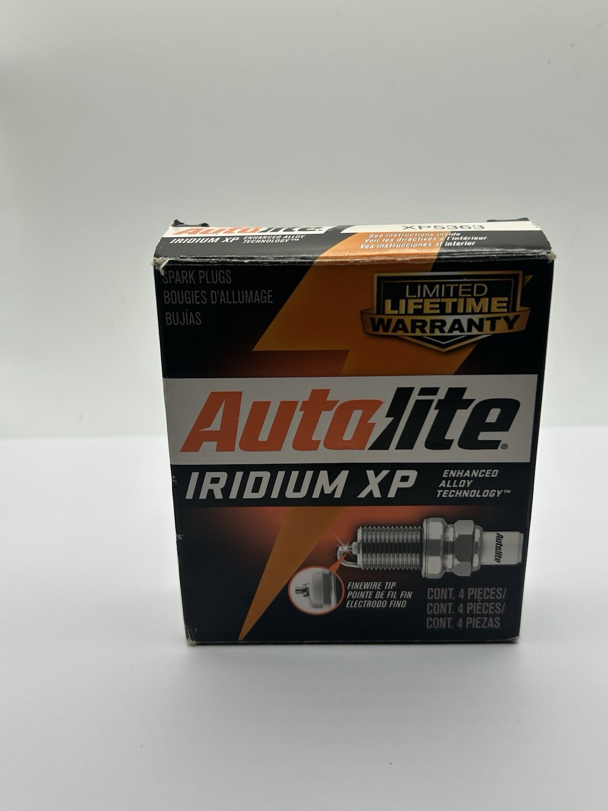 Box of 4-Autolite XP5363 Iridium XP Automotive Replacement Spark Plugs