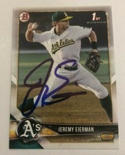JEREMY EIERMAN SIGNED 2018 BOWMAN DRAFT BDP PROSPECT ROOKIE CARD AUTO