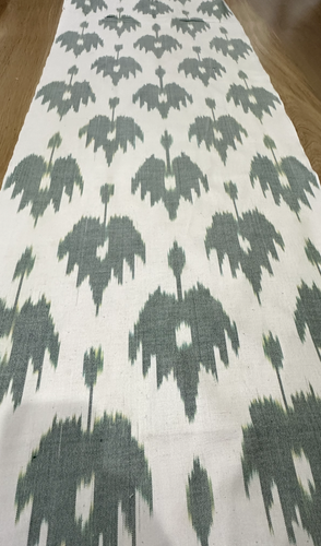 11 Yard Yard HAND MADE UZBEK Natural SILK IKAT ADRAS FABRIC # 7411 - Picture 4 of 4