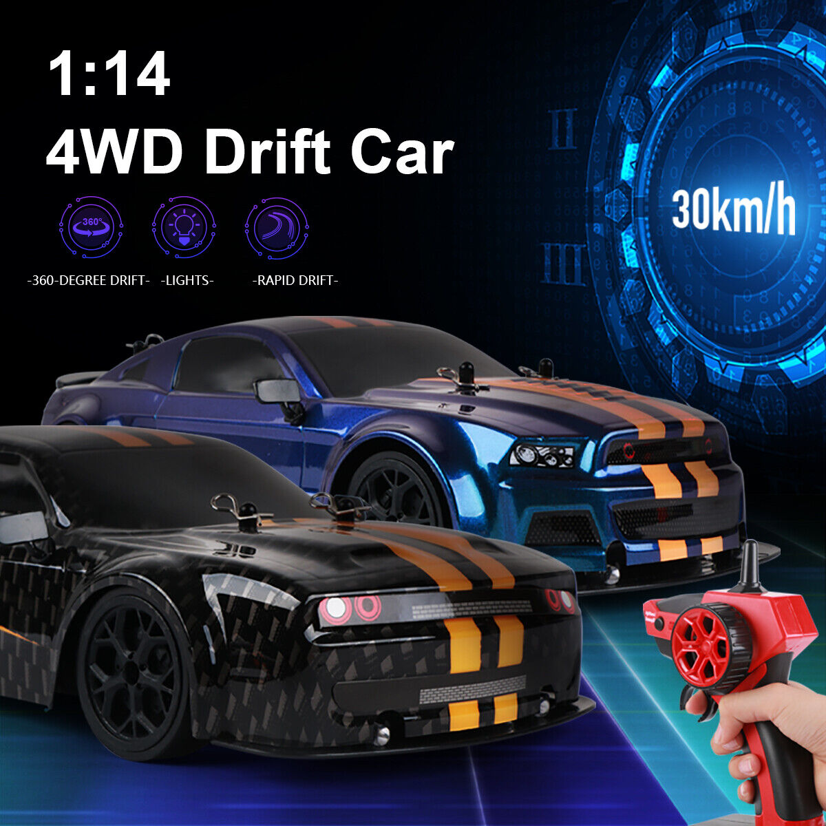 Coche Rc Drift 80019 1/14 Rc, 2.4 Ghz, 35 Km/h, Rc Racing