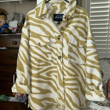 Scoop  Oversized Tiger Print  Shacket Cream/mustard Size M