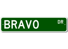 Bravo Drive Street Sign Personalized Custom Last Name Metal Sign - Aluminum