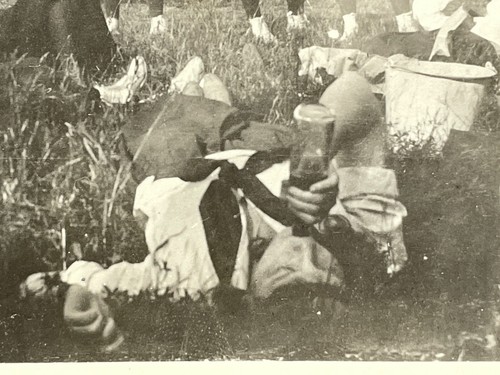 SD Photograph Group Girls Drinking Soda Pop On Backs Contest 1910-20's - Picture 4 of 8