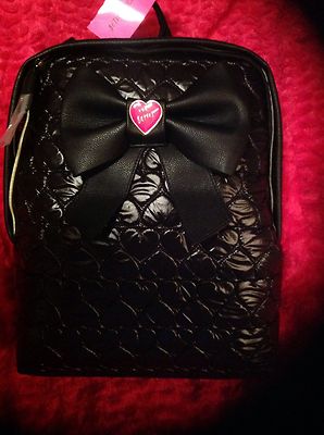 BETSEY JOHNSON BACKPACK Black BOW NANZA Bag Handbag Quilted  display picture 3
