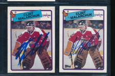 Lot (2) 1988-89 O-Pee-Chee & Topps #25 Clint Malarchuk Signed Autograph (HT11)