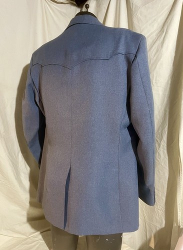 Mesquite By Niver Men's Tan WESTERN Sports Coat Jacket blue Size 44 NICE! - Picture 4 of 6
