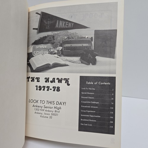 Vintage 1977-1978 Hawk Ankeny Senior High School Iowa Yearbook - Picture 3 of 9