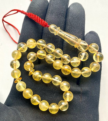 Natural Baltic Amber 15g. Islamic Prayer Rosary 9mm. Egg Yolk 33 Beads Tesbih
