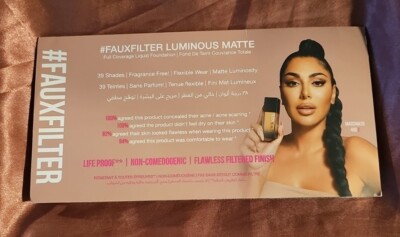 Huda Beauty Faux Filter Foundation Light Medium Tan Rich 5 Shade Sample Card Set