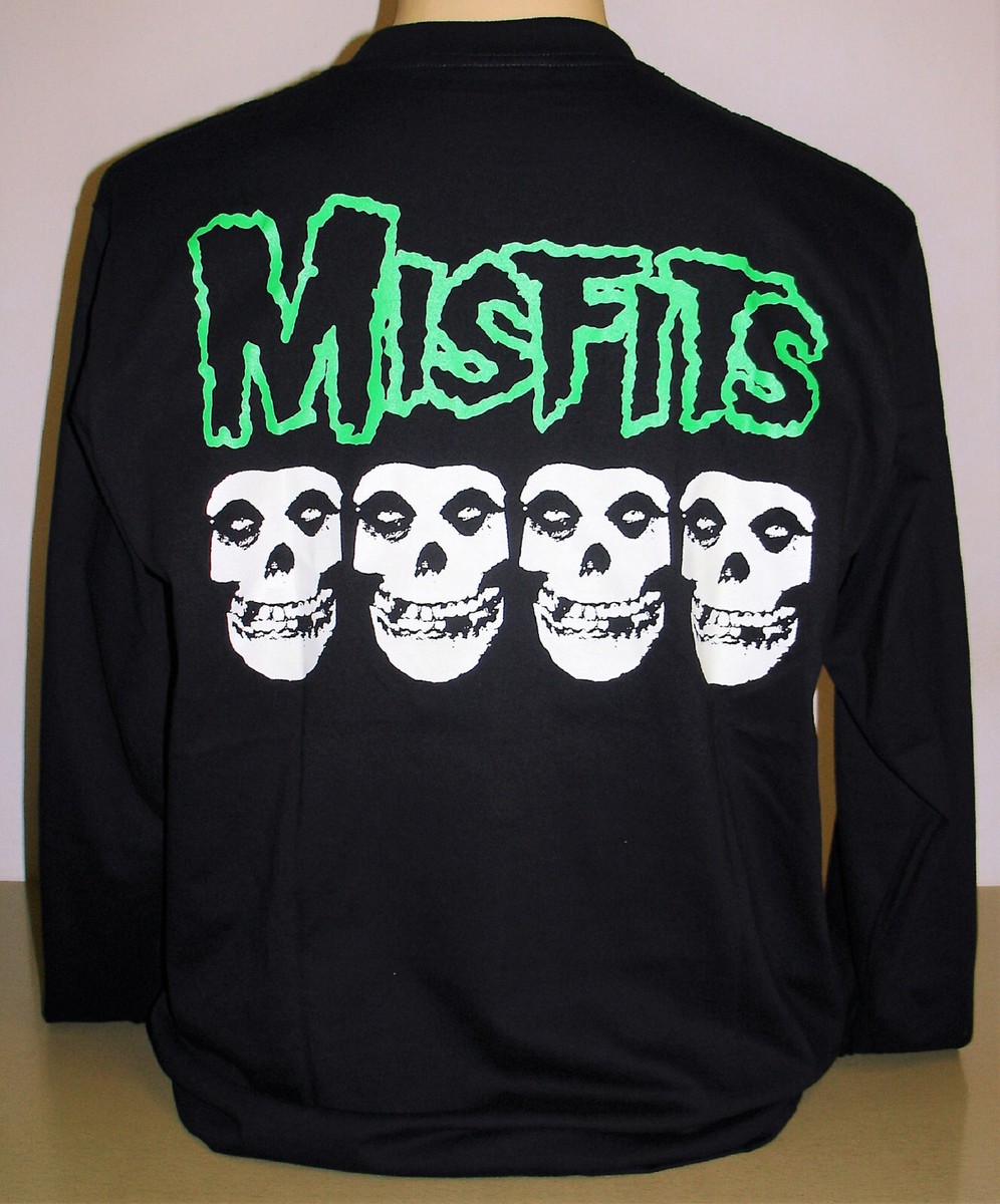 Misfits Skull Logo Glow Punk Rock Band Long Sleeve T-Shirt