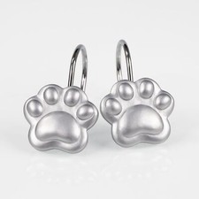 12 Pcs Cute Cat Dog Bear Paw Print Decorative Shower Curtain Hooks Rings