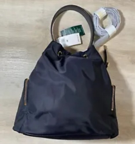 NWT RALPH LAUREN Ralph Womens Bag Black One Size Nylon Debby Drawstring - 第 3/10 張圖片