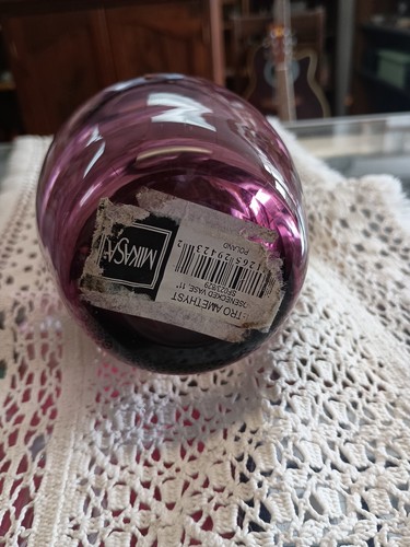 Mikasa 11 Inch Amethyst Gooseneck Glass Vase - Picture 6 of 10