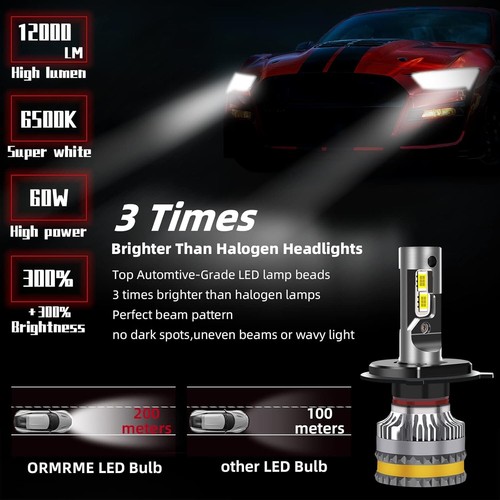 Bombillas LED NORMRME H1/H3/H4/H7/H8/H9/H11/HB3-9005/HB4-9006 60W 6500K 1200 LM - Imagen 3 de 5