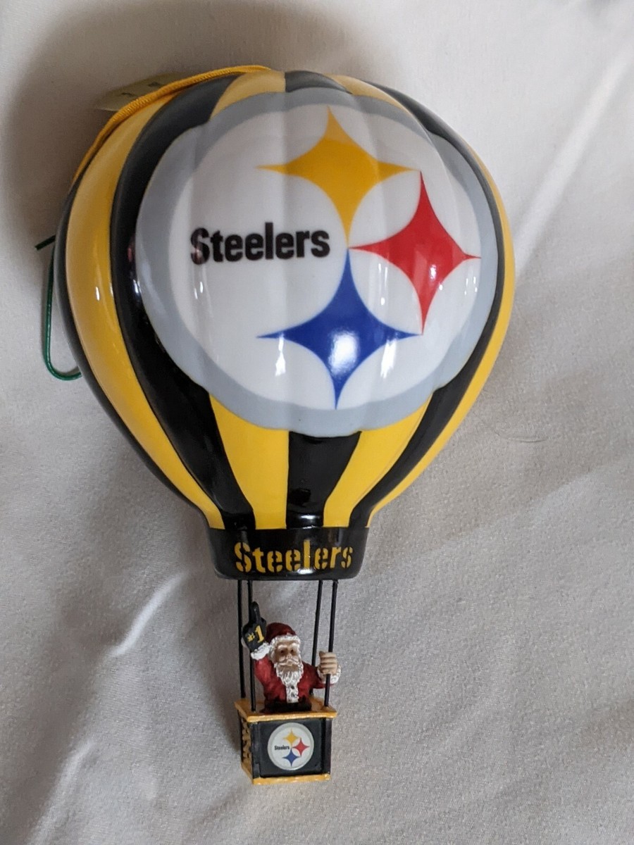 RARE Pittsburgh Steelers Santa Hot Air Balloon Ornament w/Box