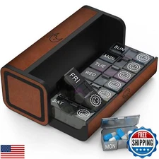 TALVOLC M Pill Organizer 2 Times a Day, Am Pm Twice Daily Pill Case, Detachab