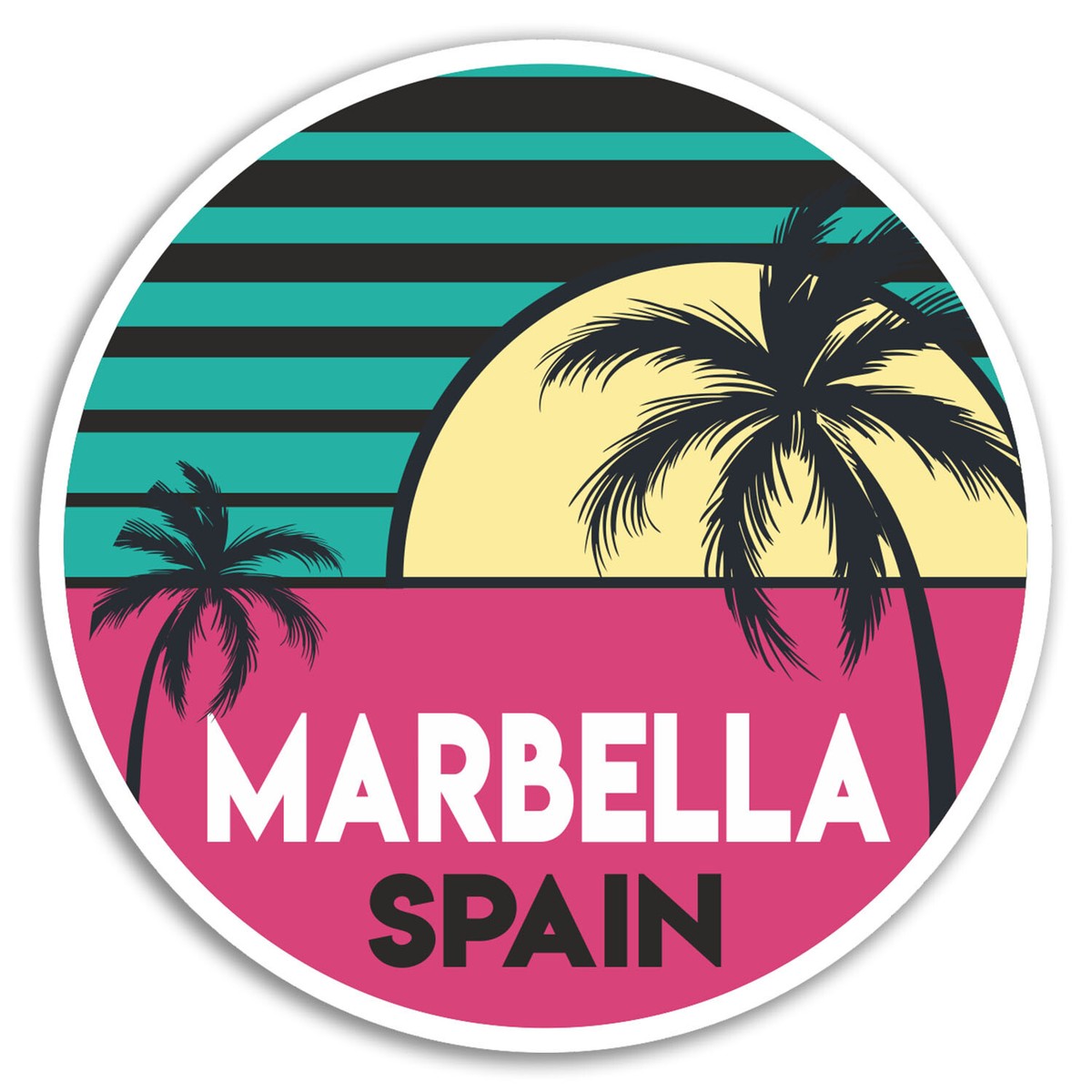 Ibiza Spanien Sonne Aufkleber – 2 Stück, Je 10 Cm Breit, Vinyl, Wasserdicht, Für Laptop & Gepäck