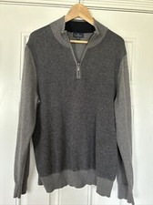 Brooks Brothers Mens Sz Large Cotton Cashmere Blend 1/4 Zip Pullover Sweater