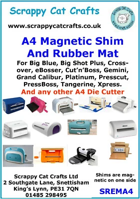 A4 Magnetic Mat & Embossing Mat for Gemini & A4 Die Cutter Scrappy Cat SREMA4 8