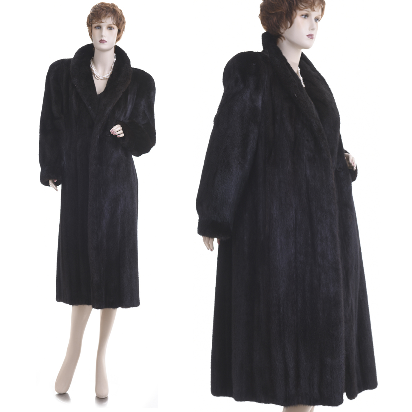 ALTRA IN OFFERTA! Come nuovo! Cappotto pelliccia visone mogano nero alla moda Forever