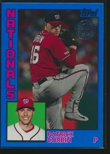 2019 Topps Update 1984 Insert Blue Parallel Patrick Corbin Washington Nationals