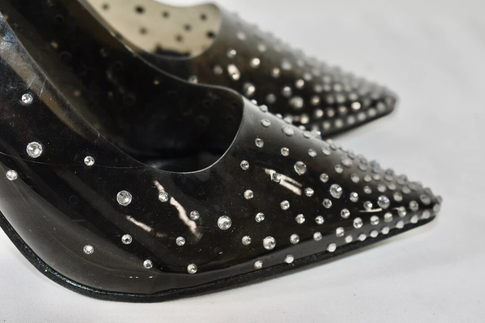 Zapatos Bisou Bisou Negro Lucite Estrás Talla 8 M En Oferta Foto 4 de 4