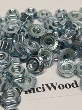  (50) 1/4-20 Serrated Flange Hex Nuts. Zinc.
