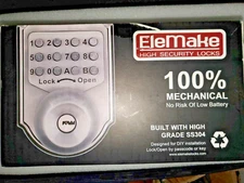 EleMake SS304 Brushed Silver Keyless High Security Mechanical Door Lock-New