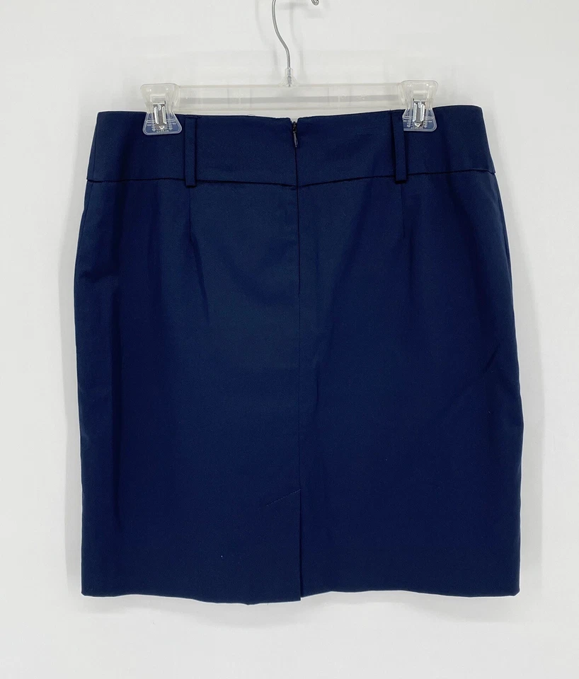 Venus Navy Blue Satin Back Zip Straight Skirt Women’s Size 8 - Image 2 of 4